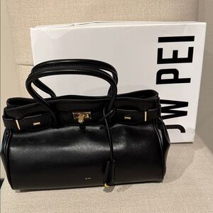 JW PEI Black Satchel Bag with Gold Accents